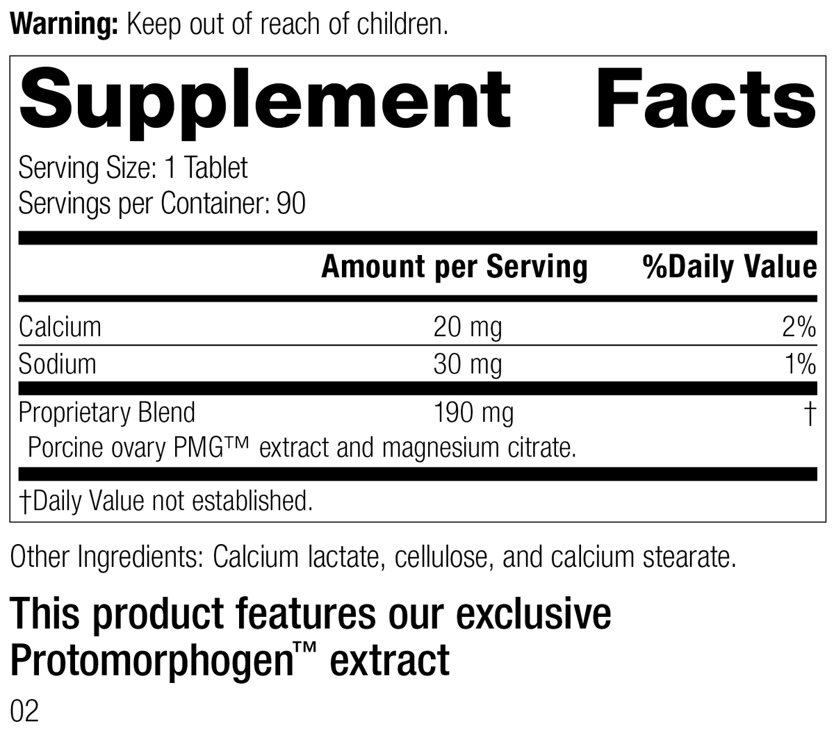 Ovatrophin P PMG™, 90 Tablets, Rev 01 Supplement Image