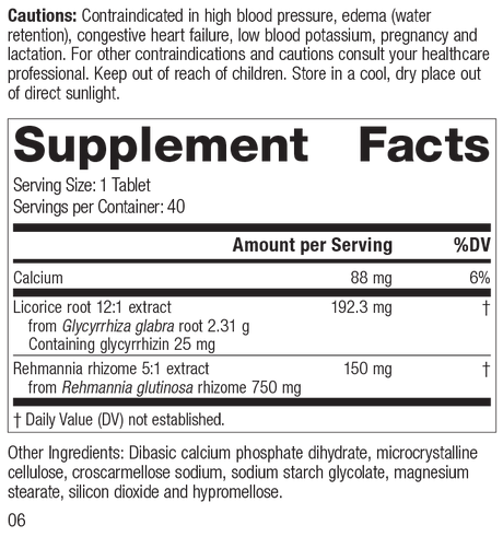 Adrenal Complex, 120 Tablets, Rev 05 Supplement Facts